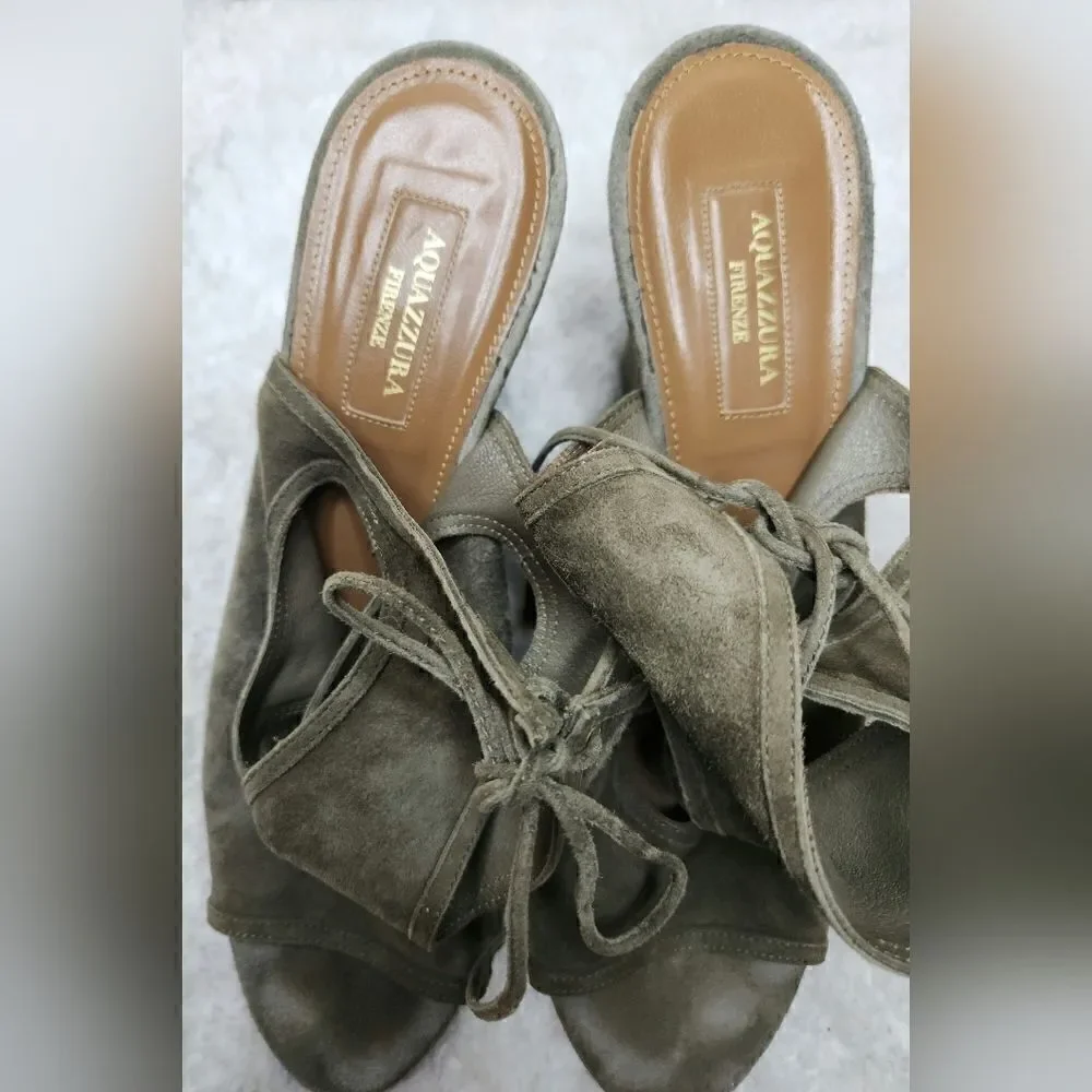 Aquazzura sexy thing suede wedges size 40(USA 9)